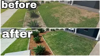 Low budget front yard makeover- Weeding, mowing, edging, fertilizing