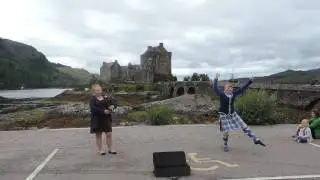 Bagpipes and Highland dancing at Eilean Donan castle.