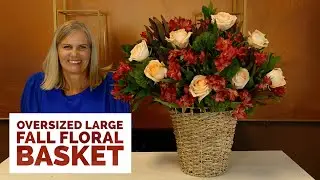 Tall Fall Basket Full of Flowers - No Foam Technique