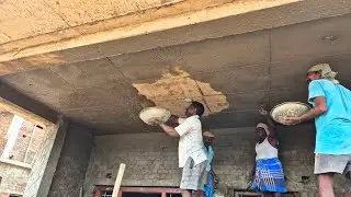 Plastering Ceiling Techiques_Portico Roof Concrete Ceiling Fast and Easy With cement