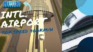 Riding The Airport Maglev | Maglev d'Aeroport | Cities: Skylines | Mass Transit Monorail