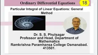 Particular Integral: General Method. Lect. 18. #Maths #ordinarydifferentialequation