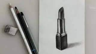 How to draw lipstick | Easy drawing | Charcoal pencil drawing | Drawing Tutorial