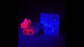 RED glow in the dark SKULL TRASH Dumpster Fire