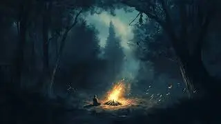 Cozy Forest Campfire Ambience | Tranquil Digital Art for Frame TV & Relaxation