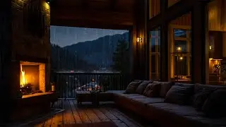 Peaceful Evening by the Fire 🔥🌧️ Rain Sounds to Reduce Stress and Sleep Better