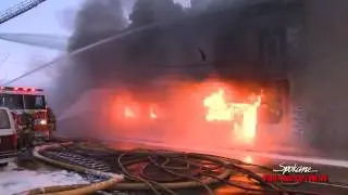 Spokane Fire Department Battles 3rd Alarm Fire in Hillyard