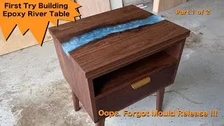 Прикроватная тумбочка из орехового дерева с эпоксидной смолой River Table, первая попытка || Часть 1 из 2