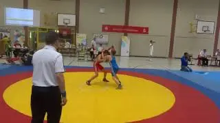 Dragos Avornicu (SV Halle - Maximilian Sch&auml;ffner (ESV Wittenberge) C-Jug. 42kg 12U Wrestling 92 lbs