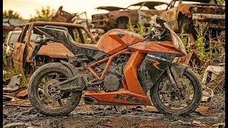 ASMR Restoring a 2011 KTM RC8 R Factory Orange from Abandoned Junkyard Condition