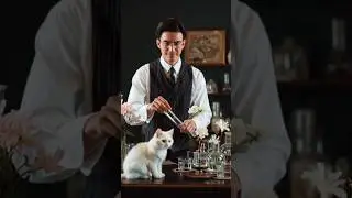 Chemist with a cat #persiancat  #chemistry #perfume  #shorts