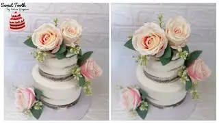 Semi-Naked Wedding Cake |Pic Snap |Not A Decorating Vid