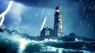 Heavy Ocean Thunderstorm Near Lighthouse &ndash; Waves, Thunder & Rain Ambience (6 Hours)