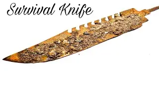 Restoration old rusty survival knife.[Random Workshop]