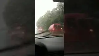 Fiat 500 crash in the rain