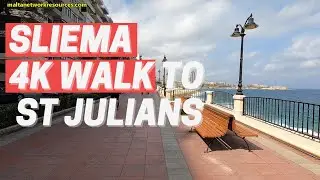 Walking Tour Malta Sliema to St Julian's in 4k Closed Restaurants