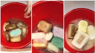 Soaked leftover soaps Asmr #asmr #soakedsoap #mushysoap