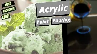 Mint Chocolate Chip Acrylic Paint Pouring * BEAUTIFUL CELLS *