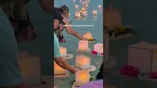 Floating lanterns on Memorial Day in  #hawaii