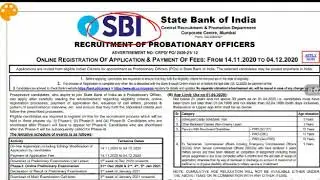 SBI(POs) Fresh Recruitment 2020!! State Bank Of India Jobs !! Jk Job Updates