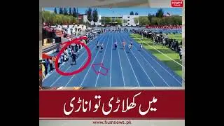 Cameraman outruns sprinters at university race in China