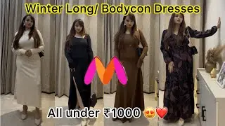 Winter Long/ Bodycon Dresses from Myntra ❤️😍| Prettiest dresses from Myntra 💕