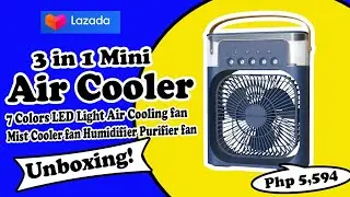 3 in 1 USB Mini Portable Fan Air Cooling fan Humidifier Purifier Mist Cooler with 7 Colors LED Light
