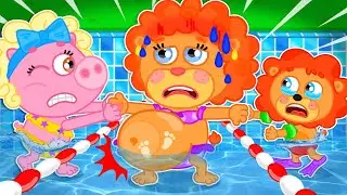 Petit Lion | Maman enceinte dans la piscine | Dessin anim&eacute; pour enfants