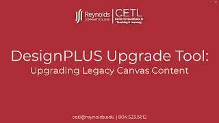 DesignPLUS Upgrade Tool: Upgrading Legacy Canvas Content