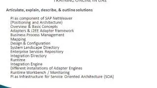 SAP PI XI  TRAINING ONLINE IN UAE@www.magnifictraining.com