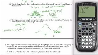 Sampling Distribution and Confidence Interval Quiz