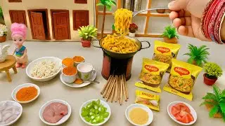 Miniature Mutton Maggi Recipe | Tiny Maggi Masala | Miniature Cooking | Maggi | Mini Food Park