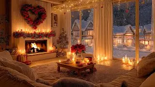 🔥Beautiful  Winter Night 🎶Soft Piano, Falling Snow & Warm Fireplace for Deep Focus & Healing