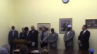 ISNA President Azhar Azeez speaks at a joint evangelical Christian and Muslim event