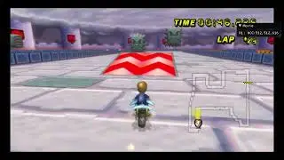 Getting Squished in the air by the Thwomp in Mario Kart Wii