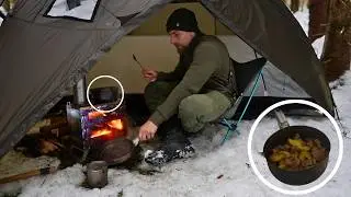Mit einem beheizbarem Zelt im Wald entspannen