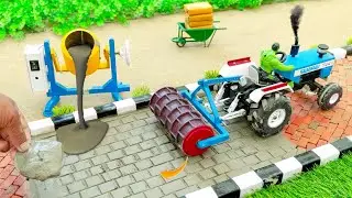 Diy tractor making asphalt road | mini construction machine new technology science@zoncreator
