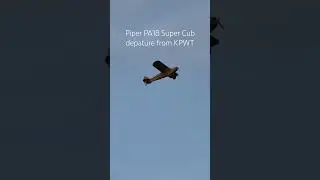 Piper PA18 Super Cub depature from KPWT #plane #flying #bushplane