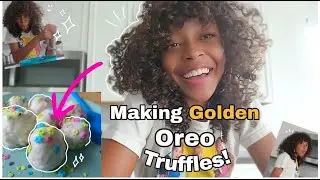 making golden oreo truffles!