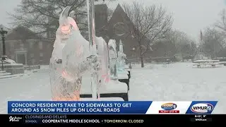 Some out enjoying winter weather as snow falls in Concord