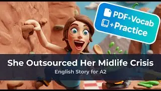 English Story (A2) - 🤝 She Outsourced Her Midlife Crisis | FREE PDF + Vocabulary + Exercises Inside!