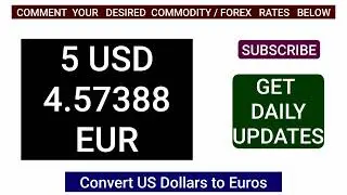 1 Us Dollar to Euro Exchange Rates Today EUR USD