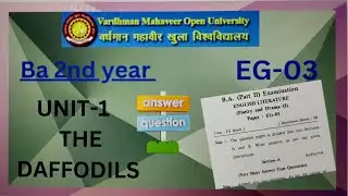 VMOU EG-03 unit -1 Question/Answers English literature