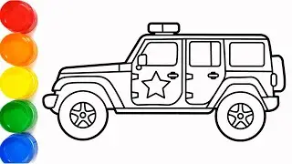 How to Draw a Police Jeep | Step by Step Drawing Tutorial
