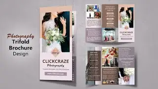 Trifold Brochure Design For Photography Studio | Tri Fold Brochure Catalogue Design | Photoshop
