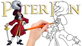 How to draw Captain James Hook, Peter Pan's sworn enemy - Peter Pan