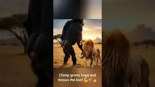 Chimpanzee vs Lion 🦁 | When the Chimp Becomes a Giant! 😱 #Shorts