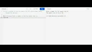 Square root program using exponential operator with Python