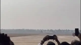 ✈️ Historic Moment for Andhra Pradesh!Air India flight AIC3198 successfully landed at Bhogapuram
