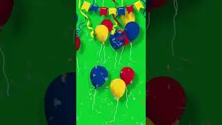 Globos y Confetti Fondo Verde FORMATO VERTICAL Colombia   Green Chroma key #green #efectosvisuales